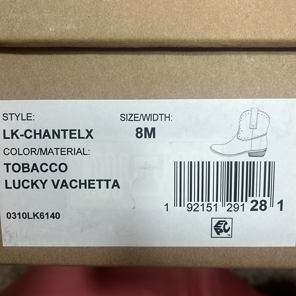 NIB Lucky Brand Booties Tobacco Lucky Vachetta size 8 - Picture 4 of 4